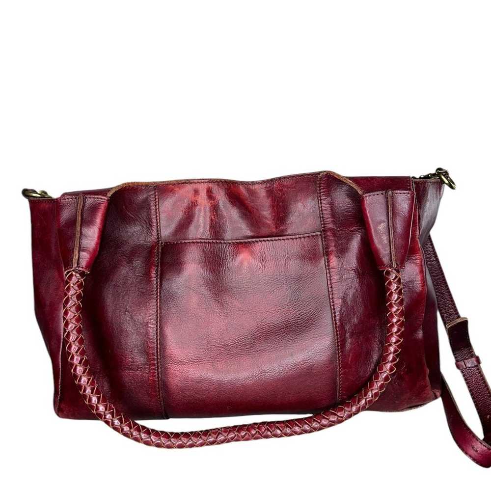 Patricia Nash Ponza Satchel Burgundy Leather Hobo… - image 8