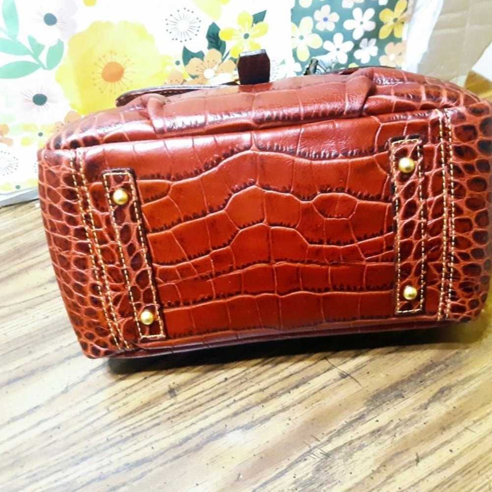 Dooney and Bourke croc embossed cherry leather sa… - image 3