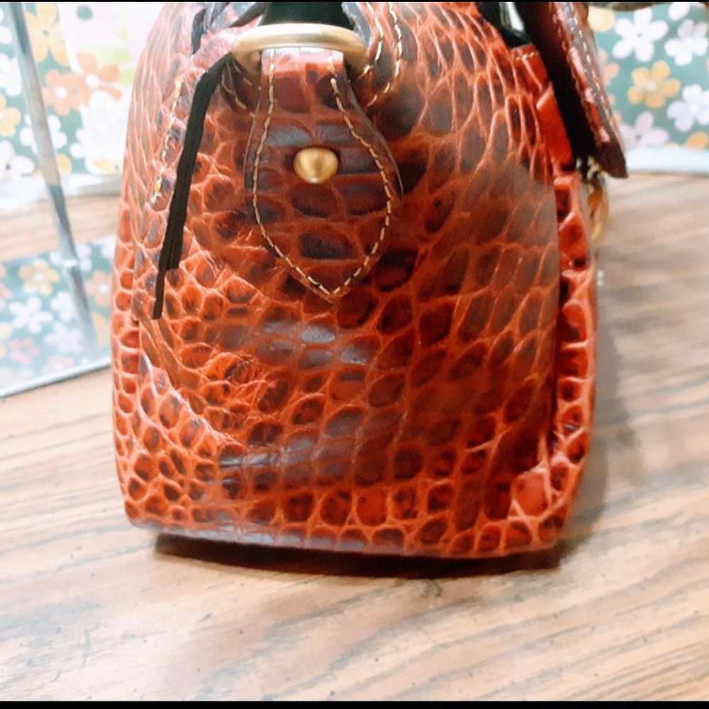 Dooney and Bourke croc embossed cherry leather sa… - image 5