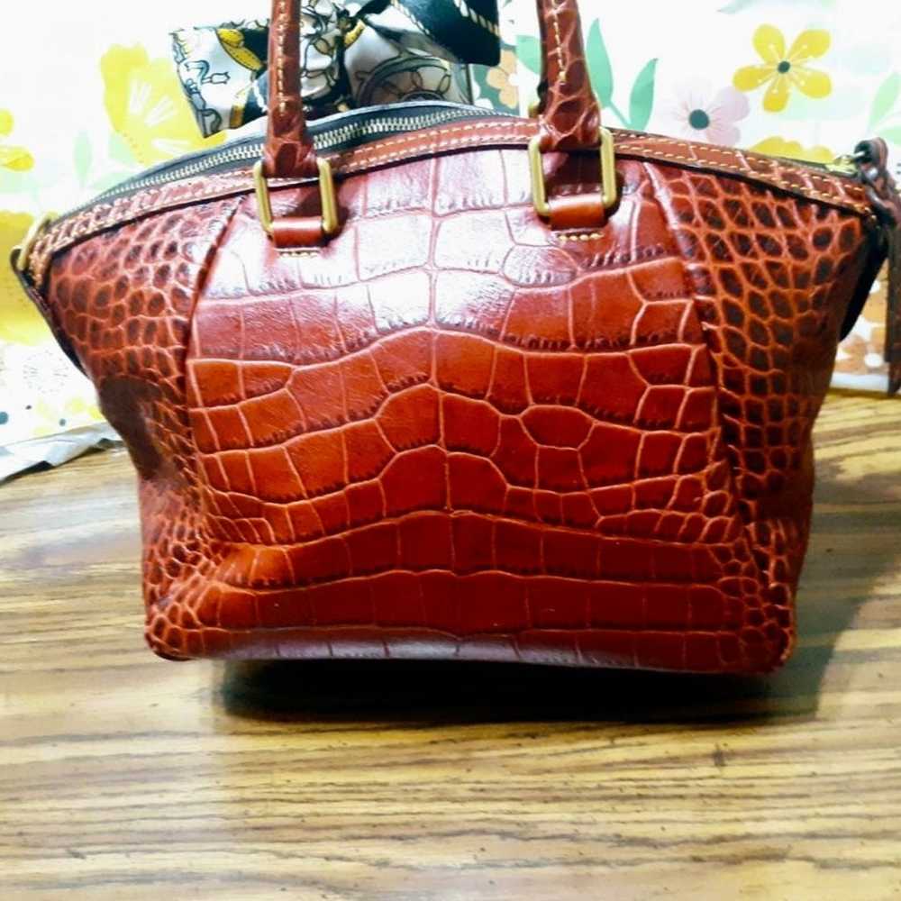 Dooney and Bourke croc embossed cherry leather sa… - image 6