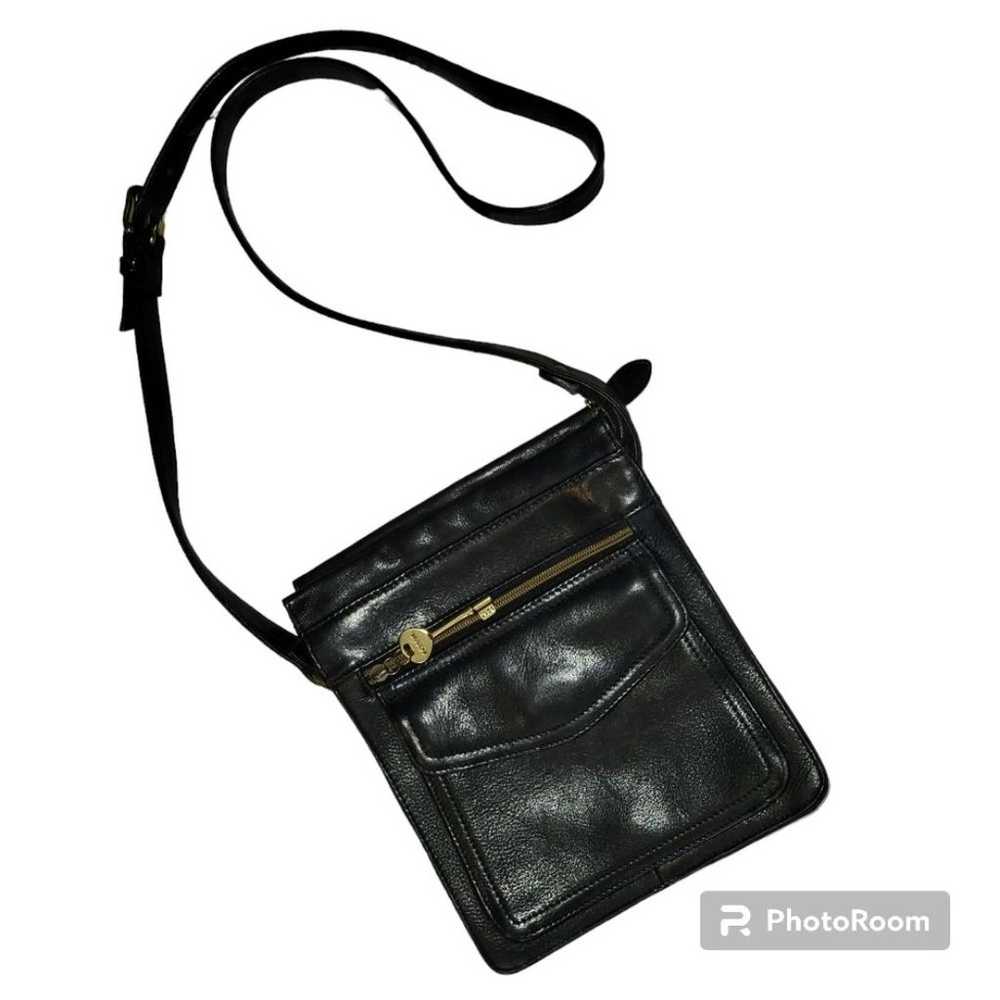 Vintage Fossil Crossbody Purse Black Leather - image 1