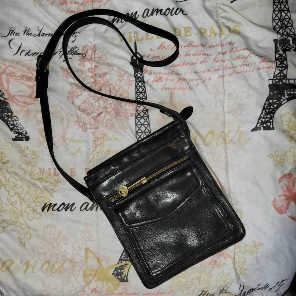 Vintage Fossil Crossbody Purse Black Leather - image 5