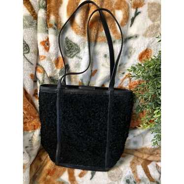 Maxx New York Black Curly Hair Shoulder Bag Purse - image 1