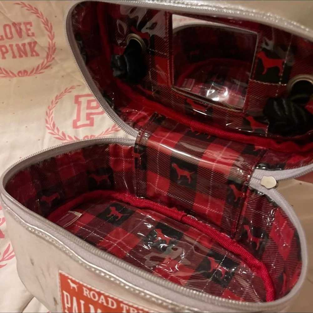 RARE VINTAGE VS PINK ROAD TRIP SILVER TRAIN CASE … - image 2