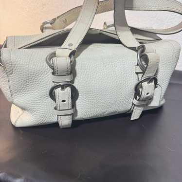 Vintage Coach Purse, Handbag Off White Leather Do… - image 1