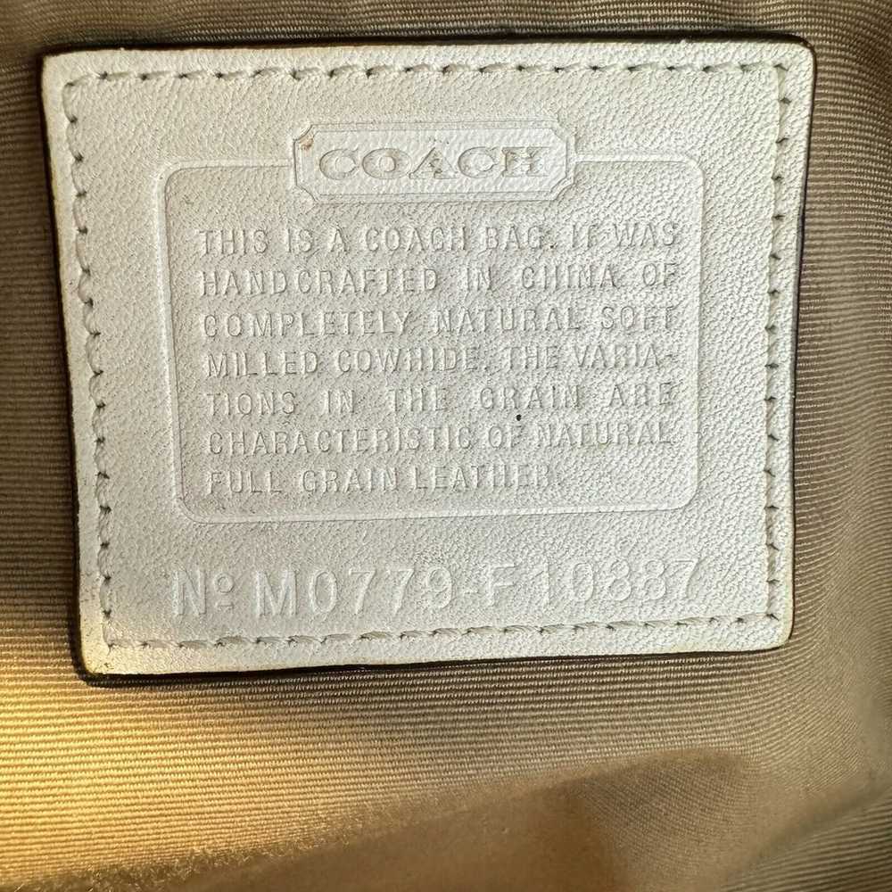 Vintage Coach Purse, Handbag Off White Leather Do… - image 3