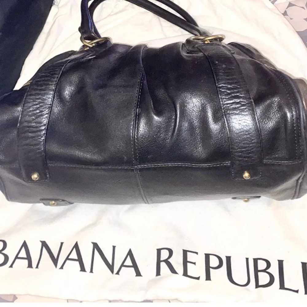 VTG Banana Republic Leather Handbag Tote - image 4