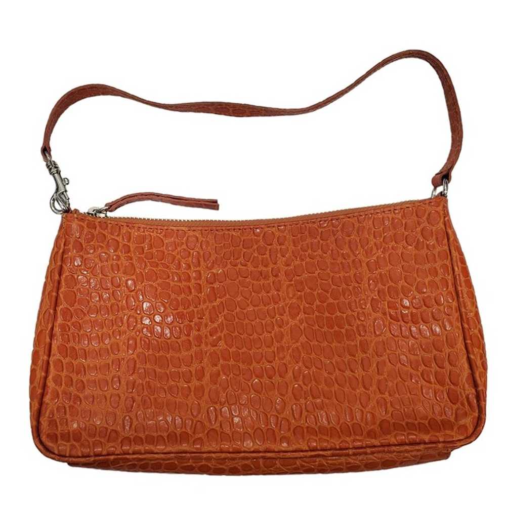 Banana Republic Y2K Orange Croc Embossed 100% Cow… - image 1