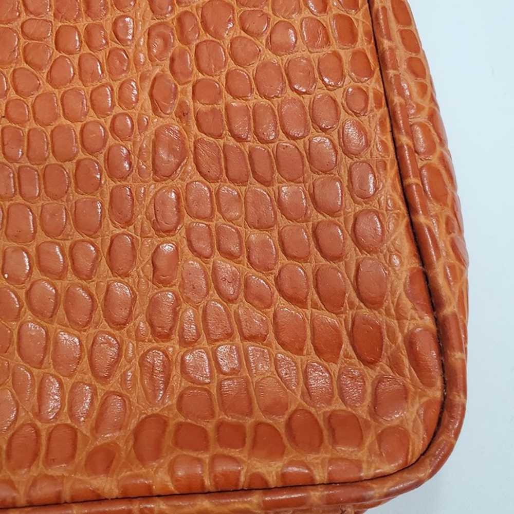 Banana Republic Y2K Orange Croc Embossed 100% Cow… - image 2