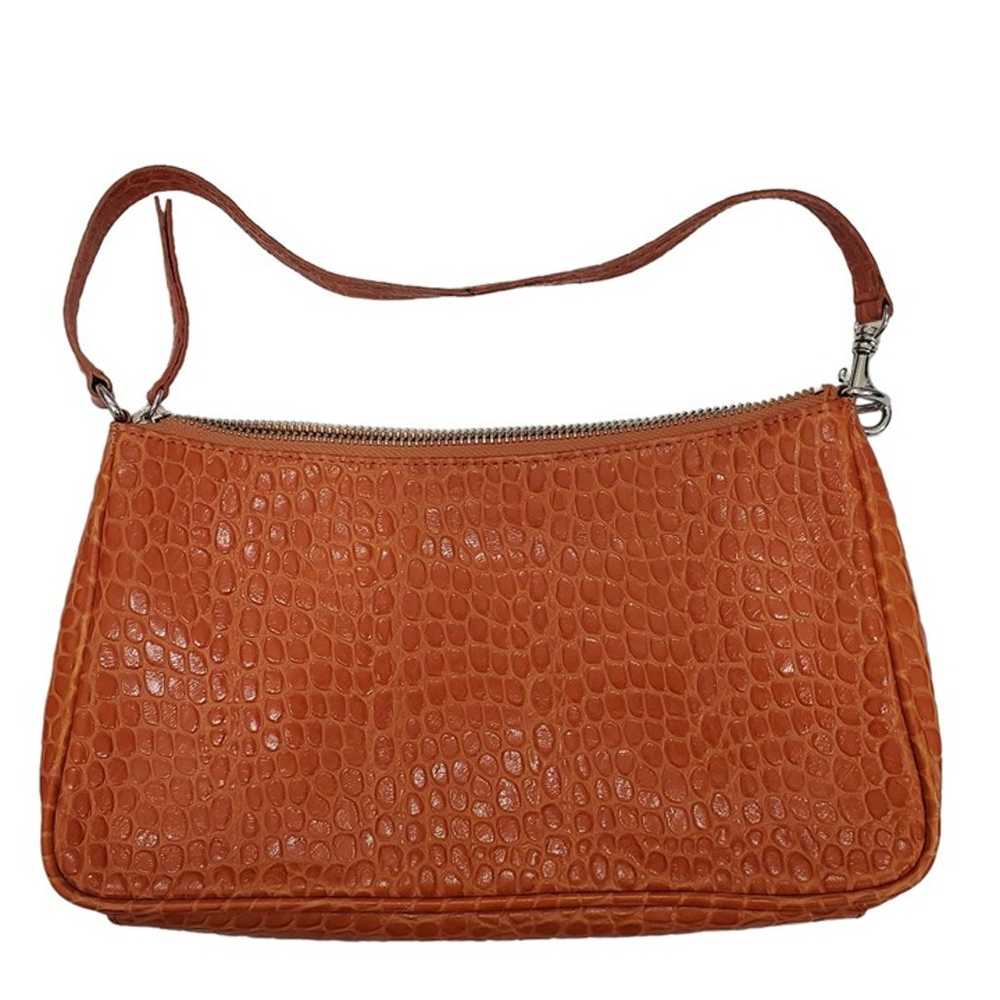 Banana Republic Y2K Orange Croc Embossed 100% Cow… - image 5