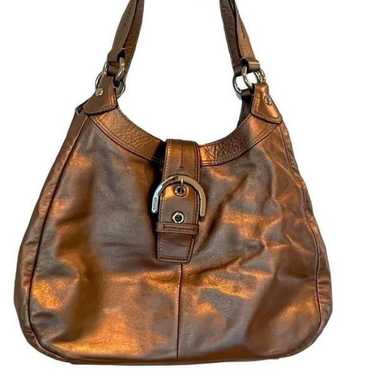 Coach Soho Lynn Bronze Leather Hobo Shoulder Bag … - image 1