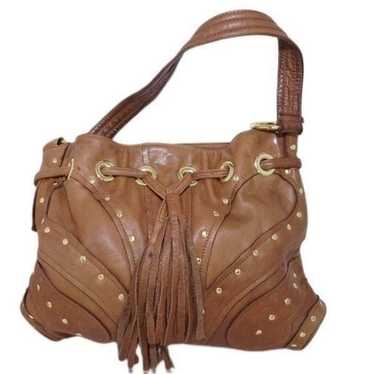 Bulga Brown Leather Tassel Shoulderbag