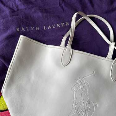 Ralph Lauren White Leather Tote