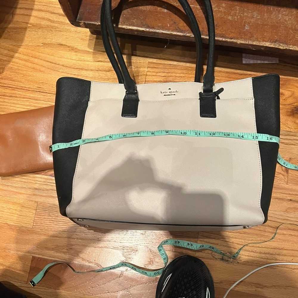 Kate spade black and cream leather tote bag - image 2