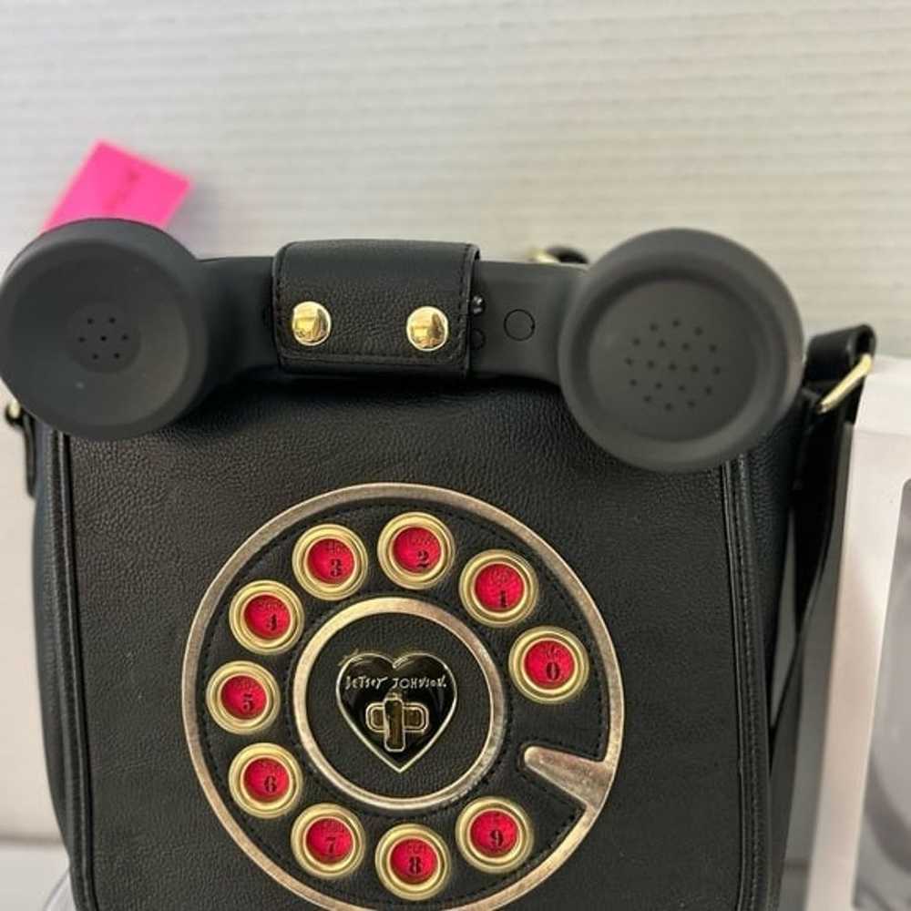 NWT Betsey Johnson Black Rotary Telephone Turnloc… - image 1