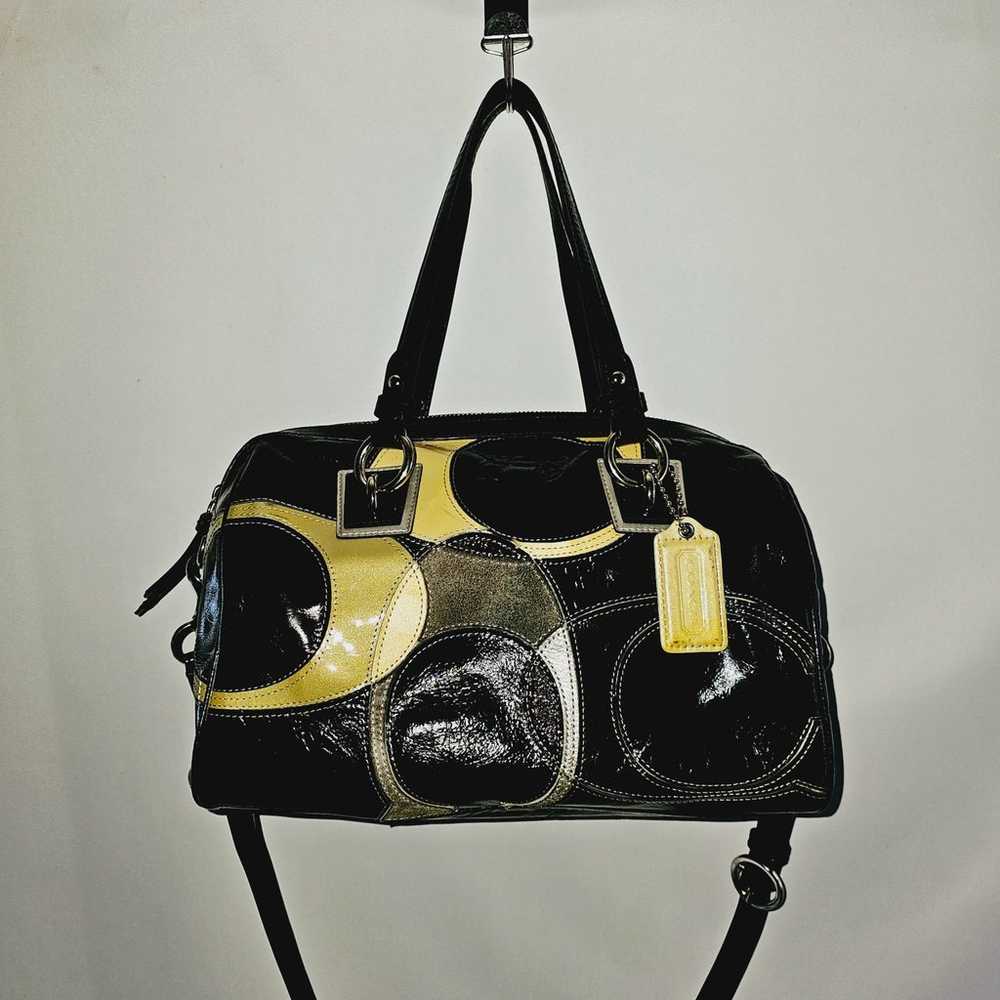 Coach black leather handbag - image 2