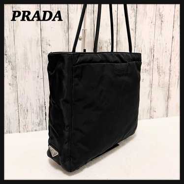 PRADA Tote Bag Triangle Plate Shoulder Bag Logo Pl