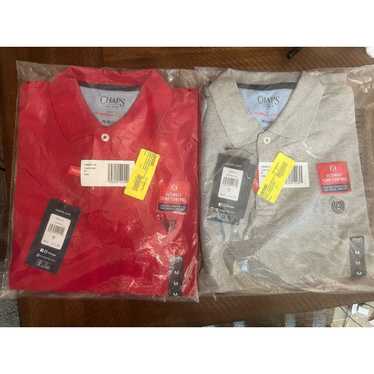 Chaps CHAPS POLO GOLF SHIRT MENS RED & GRAY MEDIUM