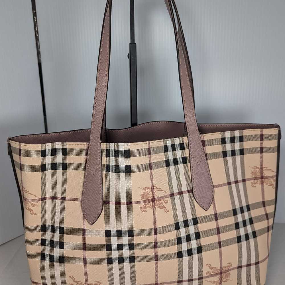 Burberry Haymarket check reversible small  tote - image 2