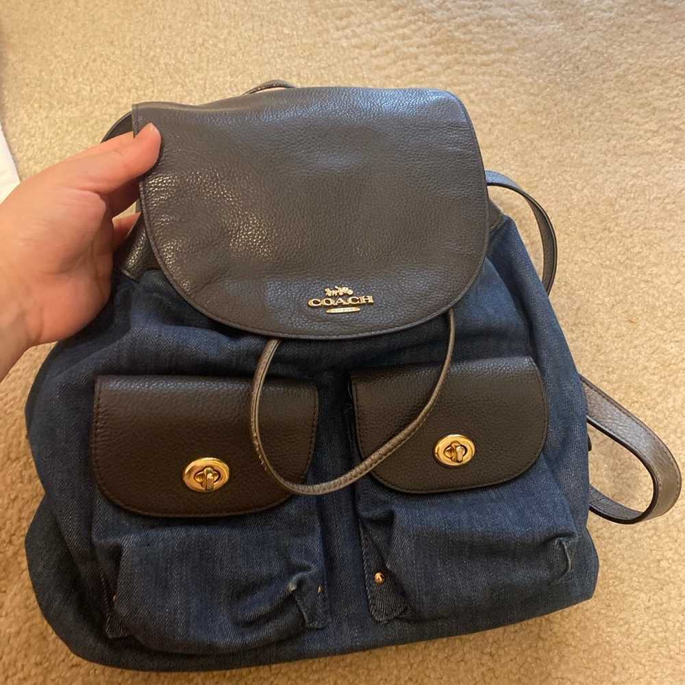 Coach Denim Backpack - image 1