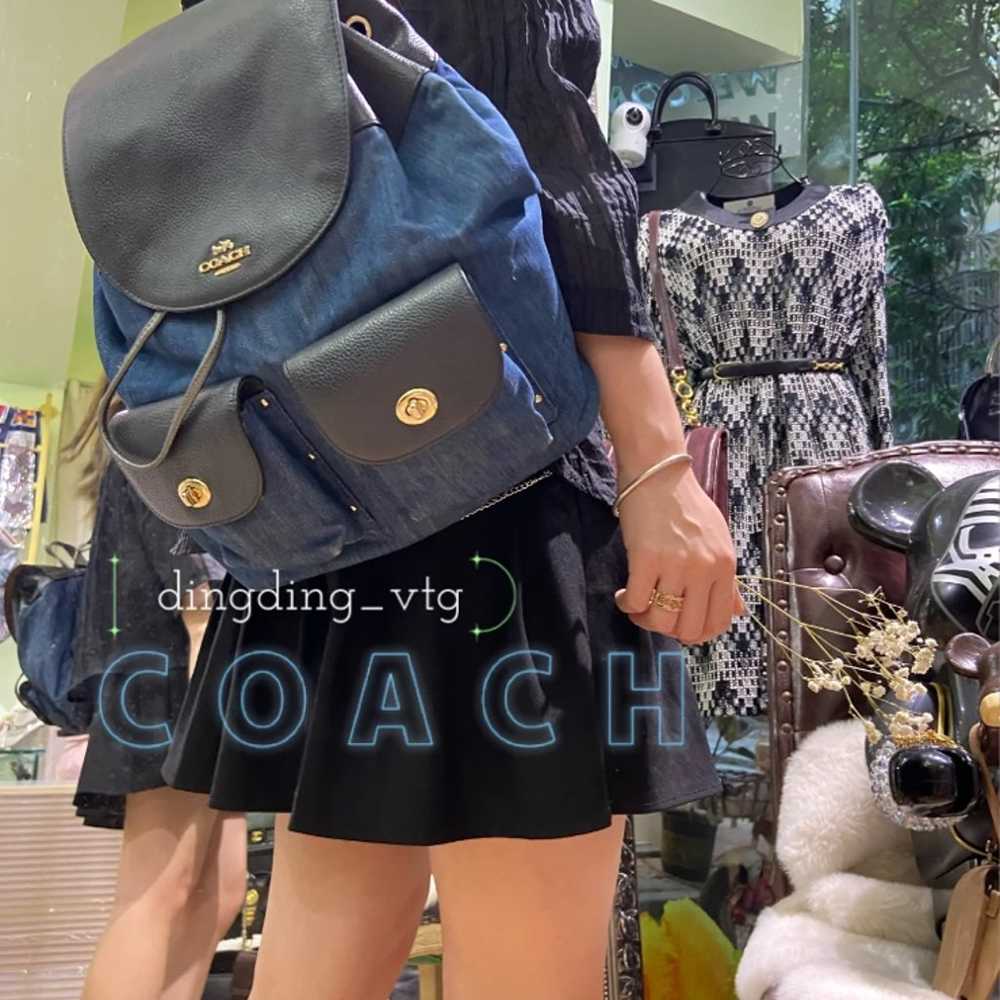 Coach Denim Backpack - image 4