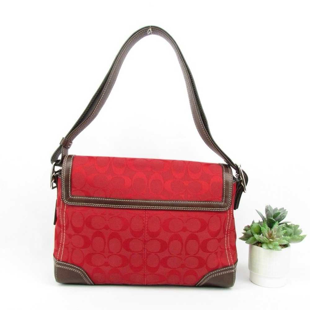 Coach Signature Hampton Red Brown Shoulder Bag - image 2