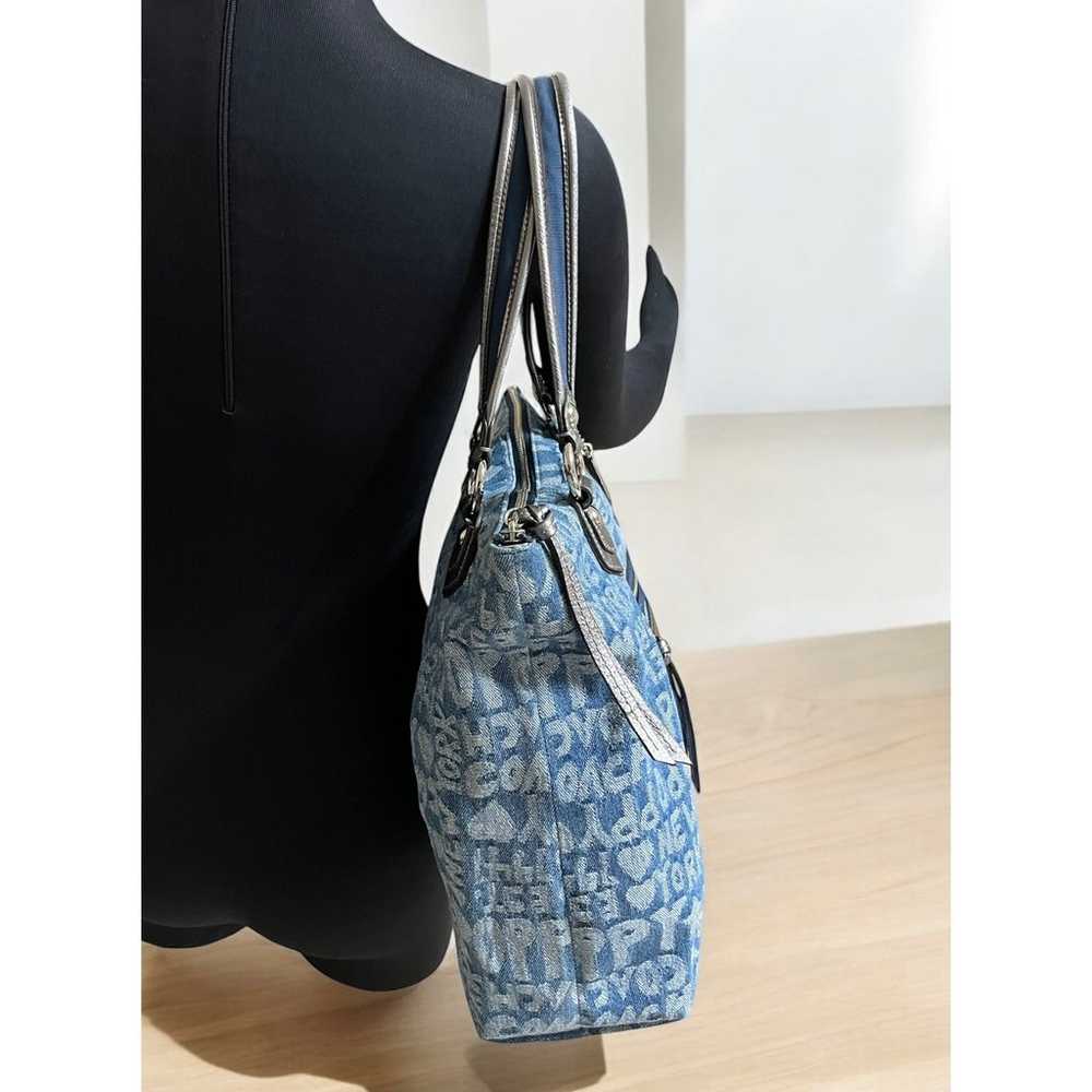 Coach 16988 Poppy Denim Wordblock Tote Bag - image 8