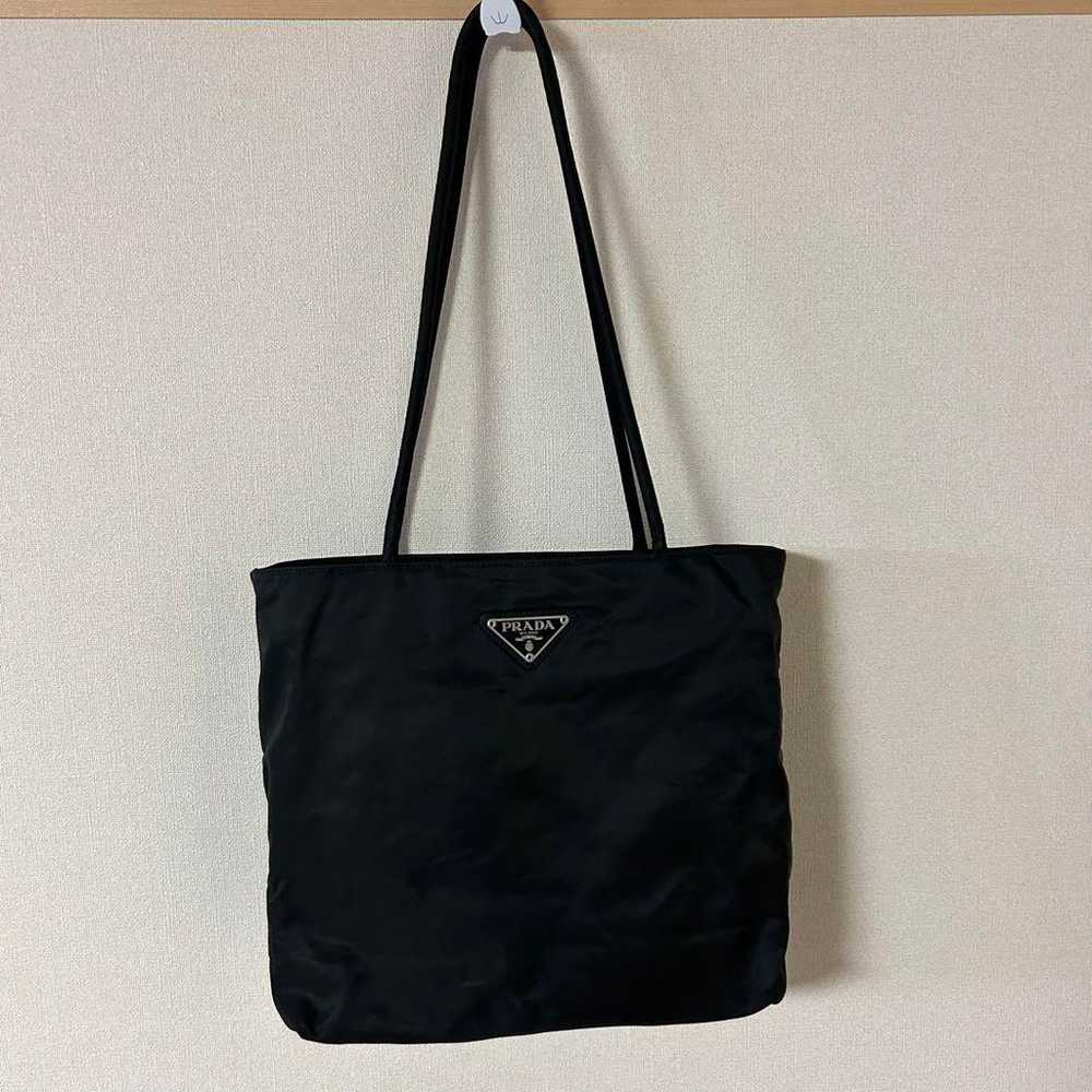 Prada Tote Bag Shoulder Bag Nylon Black Triangle … - image 1