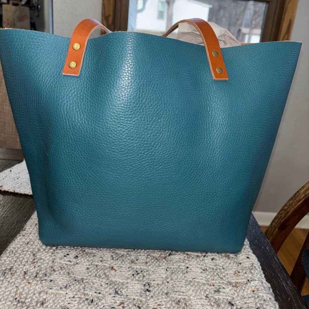 Portland Leather Goods Turquoise Large Classic To… - image 2