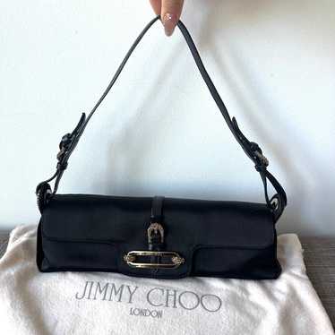 Jimmy Choo Black Satin Evening Bag