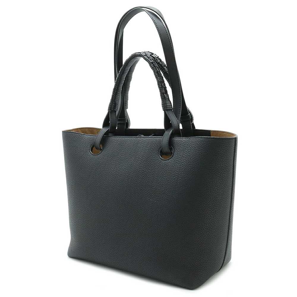 Loewe Anagram Tote Handbag Black Calf Leather 28x… - image 2