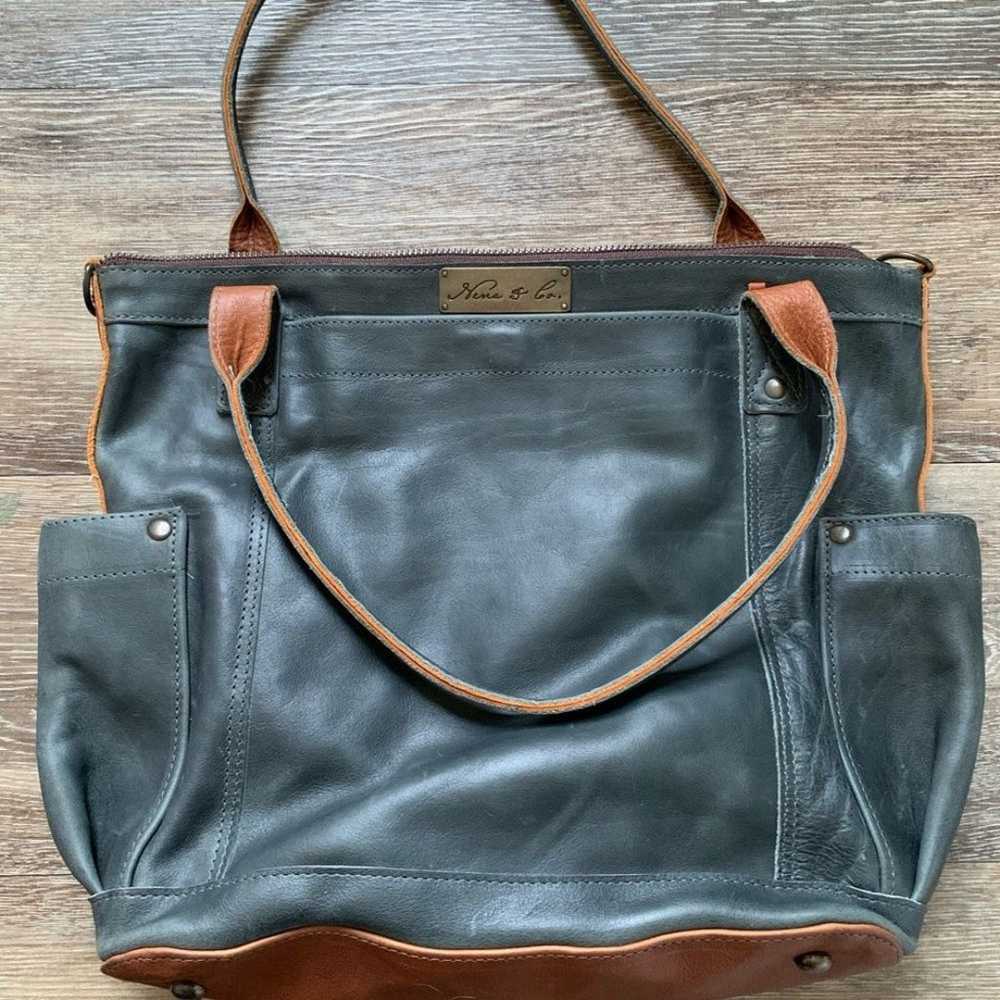 Nena & Co All Leather Black Convertible Day Bag - image 3