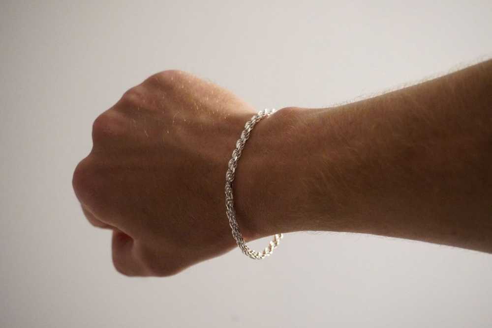 Chain × Jewelry × Silver Silver Bracelet Solid .9… - image 4