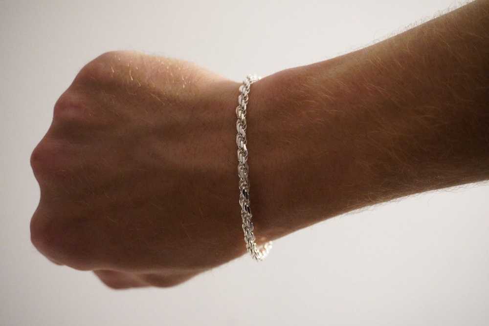 Chain × Jewelry × Silver Silver Bracelet Solid .9… - image 5