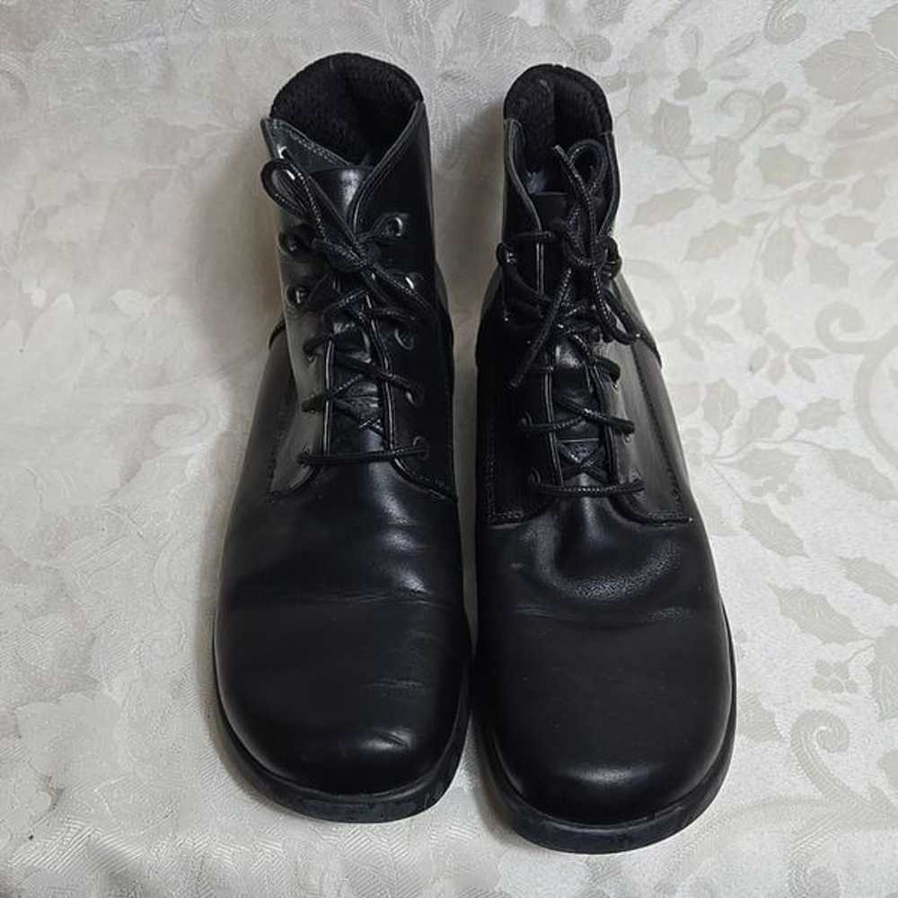 L.L. Bean Vintage Black Leather Grandma Lace up B… - image 5