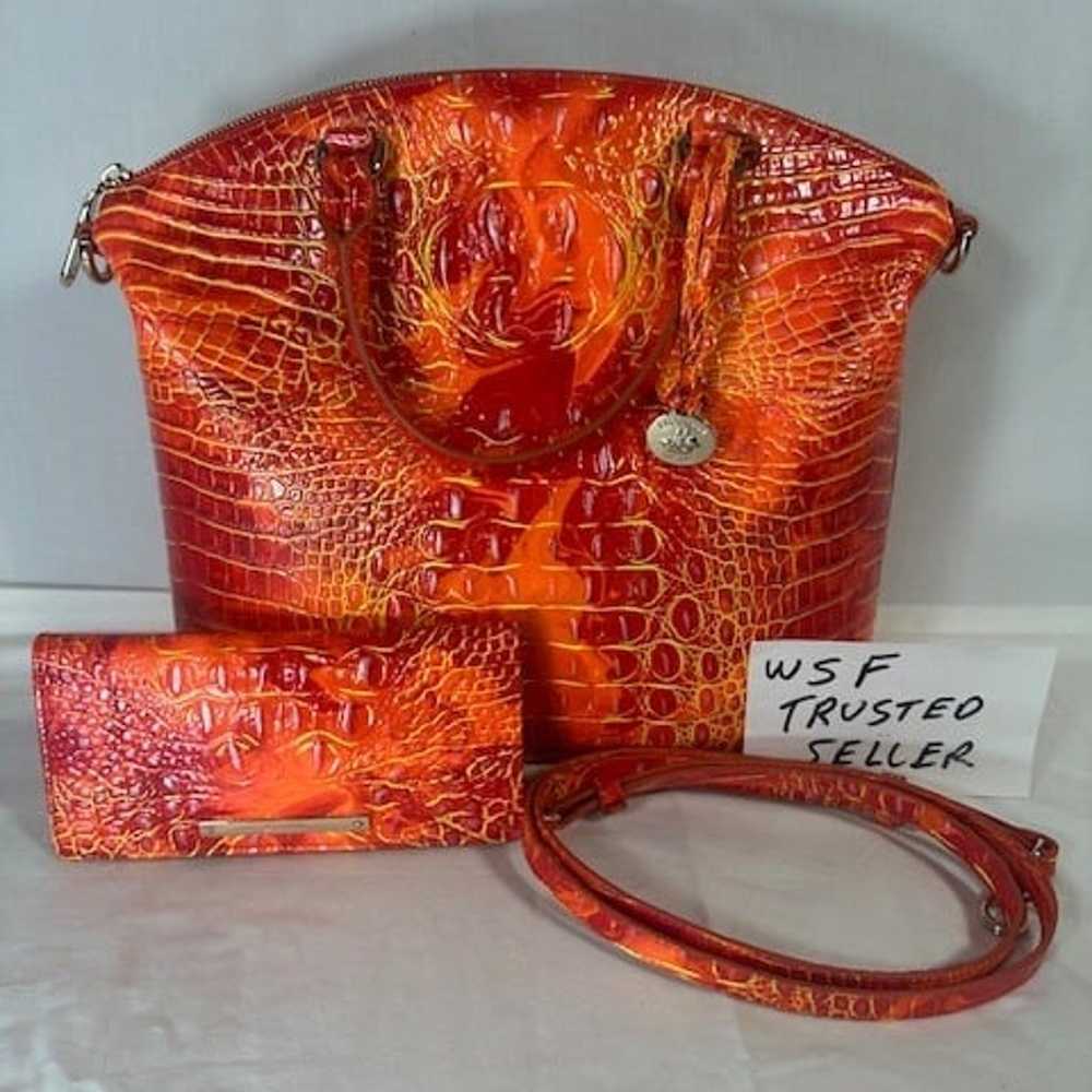 BRAHMIN SPICY ORANGE LARGE DUXBURY SHOULDER BAG P… - image 1