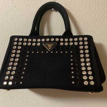 PRADA Studded Black Tote Bag - image 1