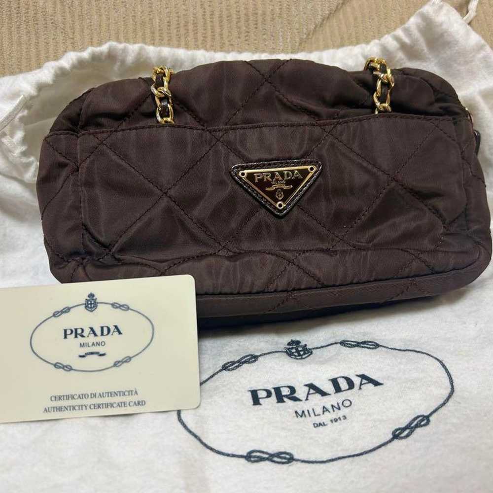 Prada Chain Mini Bag Brown - image 1