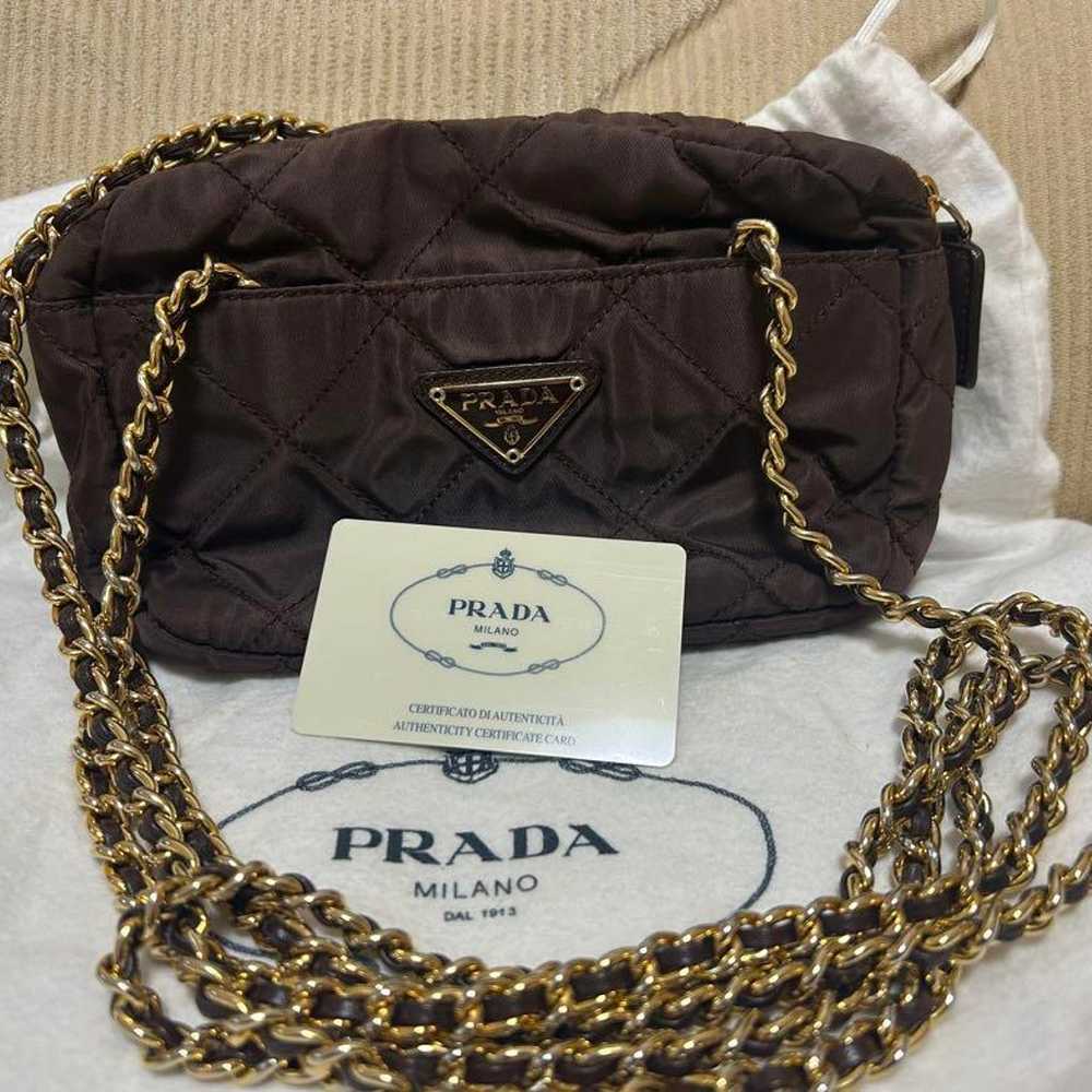 Prada Chain Mini Bag Brown - image 3