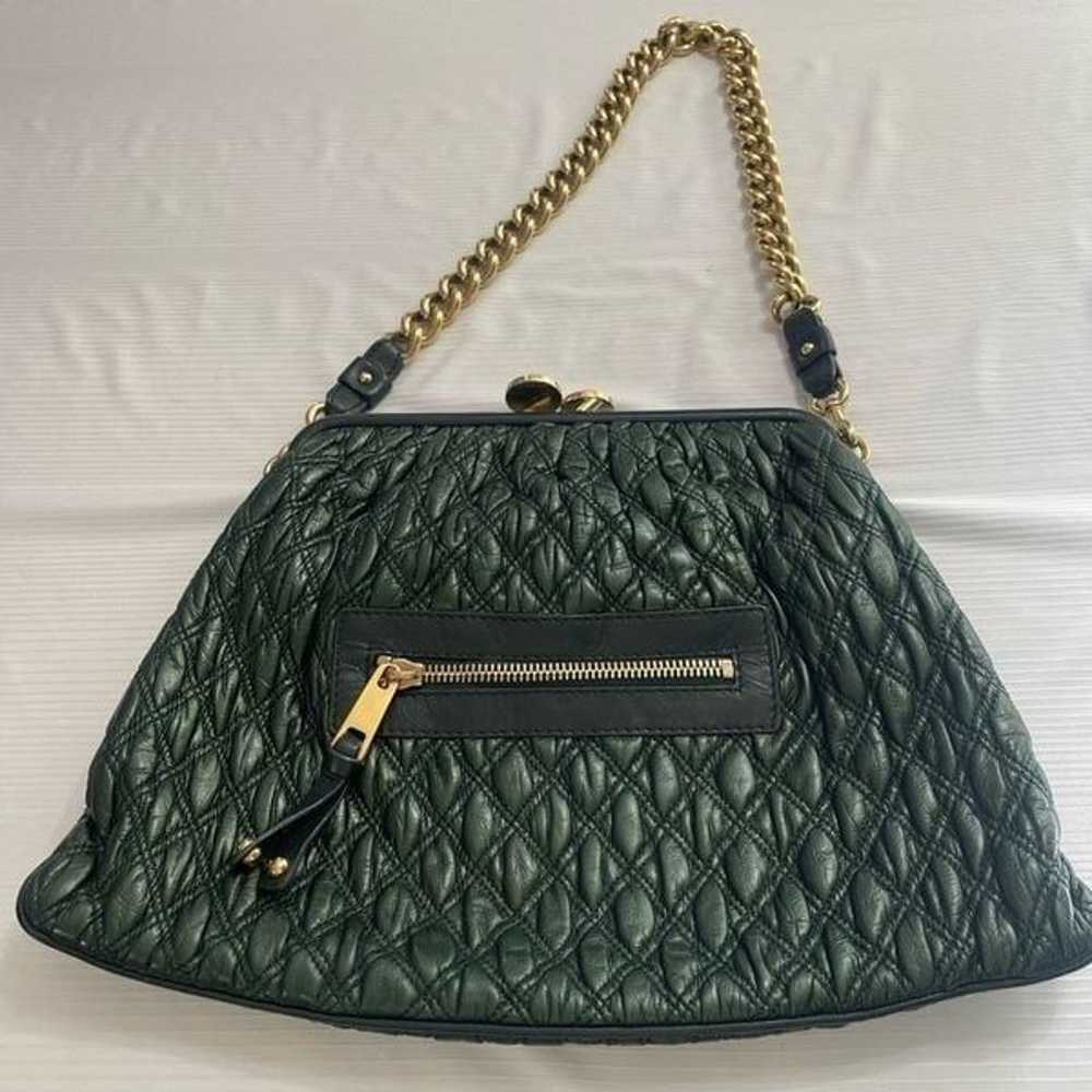 Marc Jacobs Mina Green Quilted Stam Bag Purse Han… - image 1