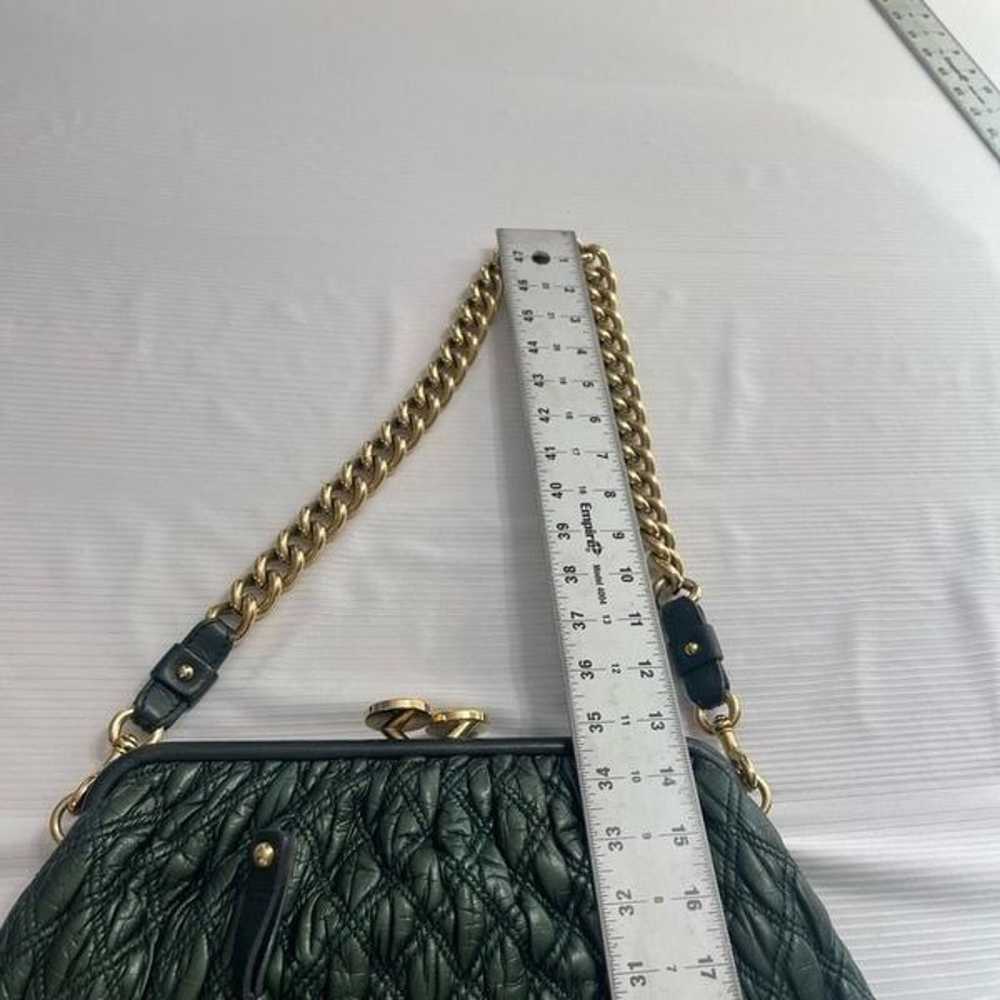 Marc Jacobs Mina Green Quilted Stam Bag Purse Han… - image 6