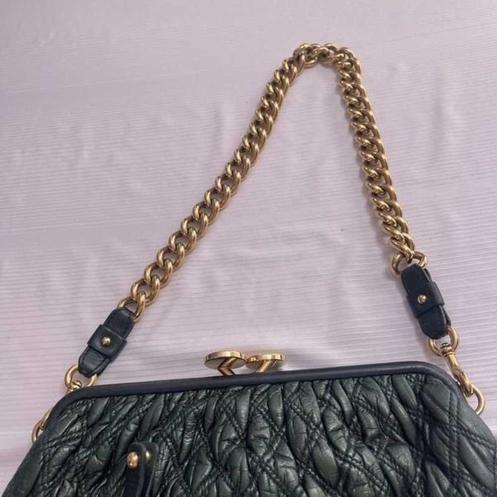 Marc Jacobs Mina Green Quilted Stam Bag Purse Han… - image 7