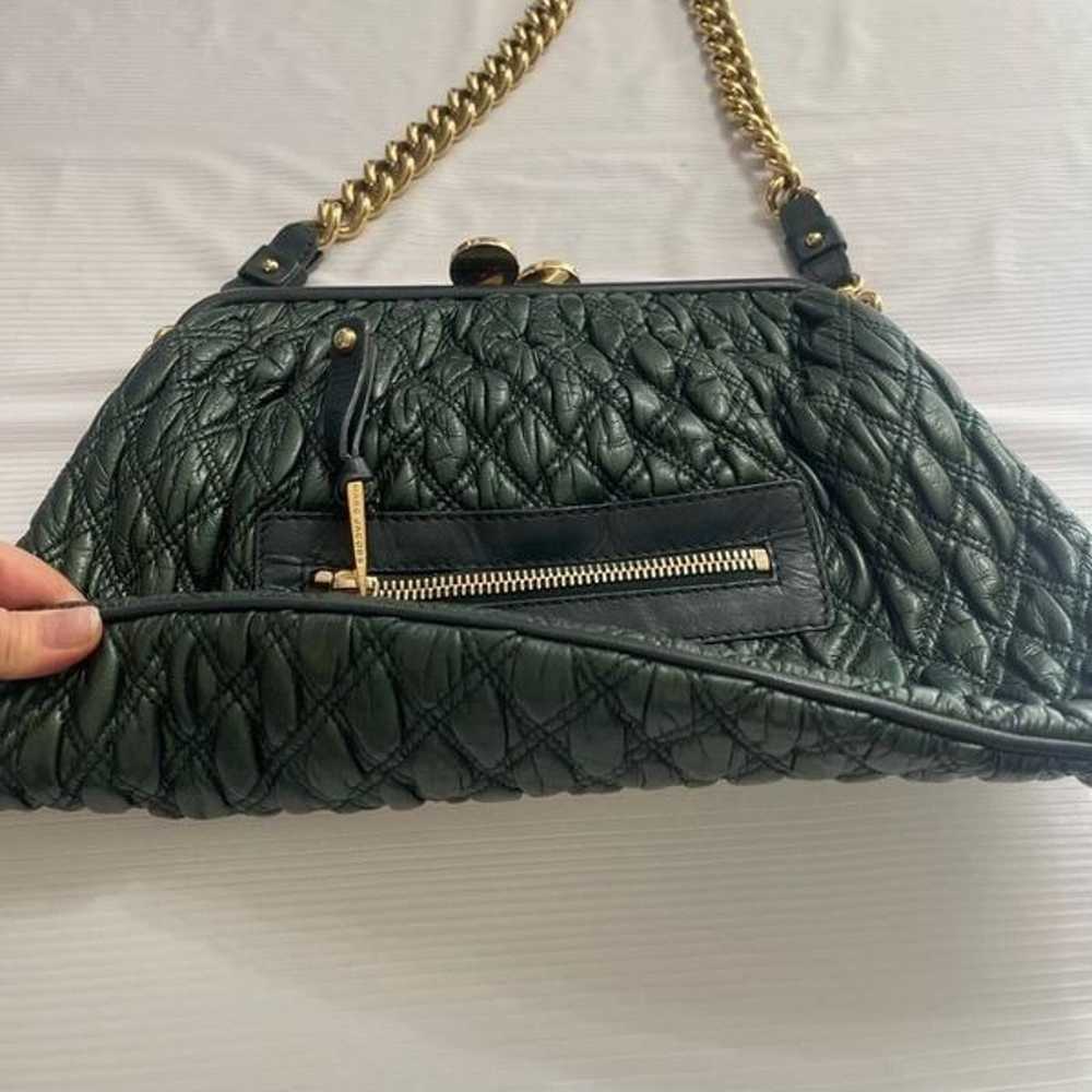 Marc Jacobs Mina Green Quilted Stam Bag Purse Han… - image 8