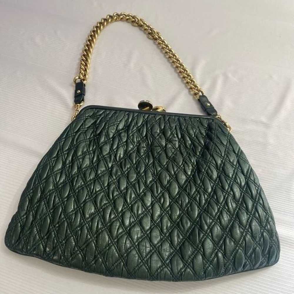 Marc Jacobs Mina Green Quilted Stam Bag Purse Han… - image 9