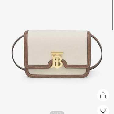 BURBERRY CANVAS TB BAG Shoulder Bag White