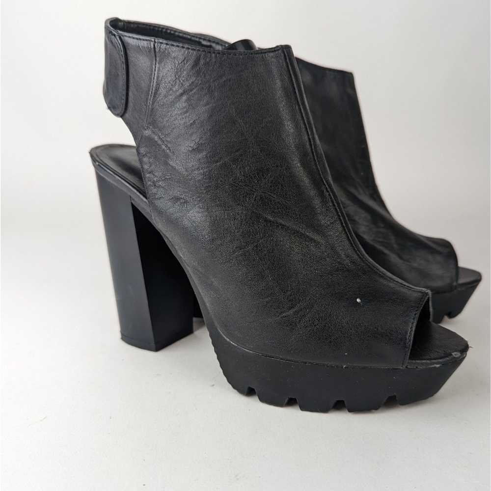 Qupid Chunky Heeled Peep Toe Booties - 6 - image 3