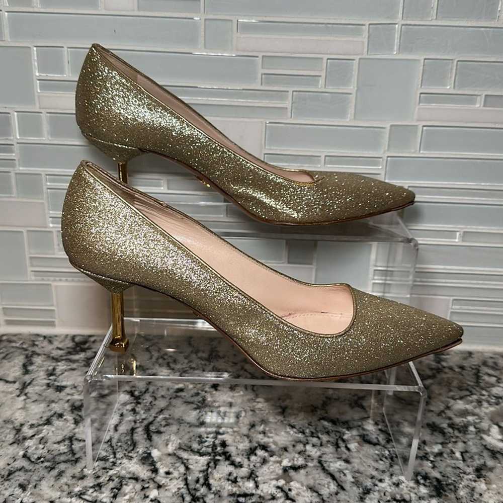 Prada Prada Gold Glitter Pumps Heels - 37 - image 2