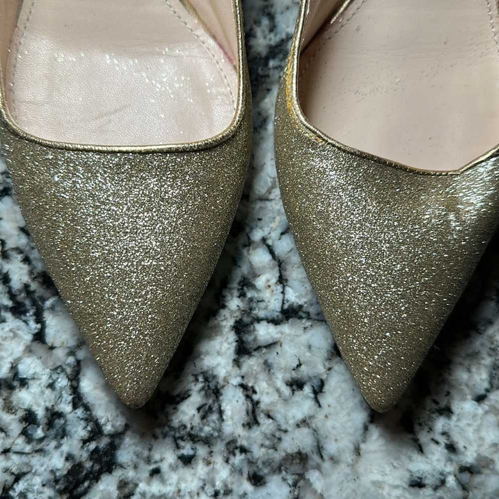 Prada Prada Gold Glitter Pumps Heels - 37 - image 9