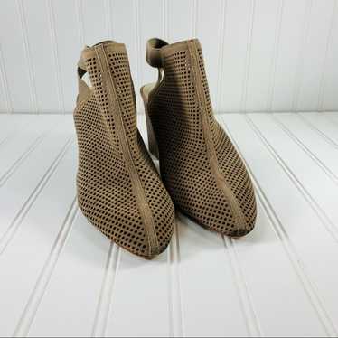 Marc Fisher Tan Suede Perforated Open Bootie Sz 11 - image 1