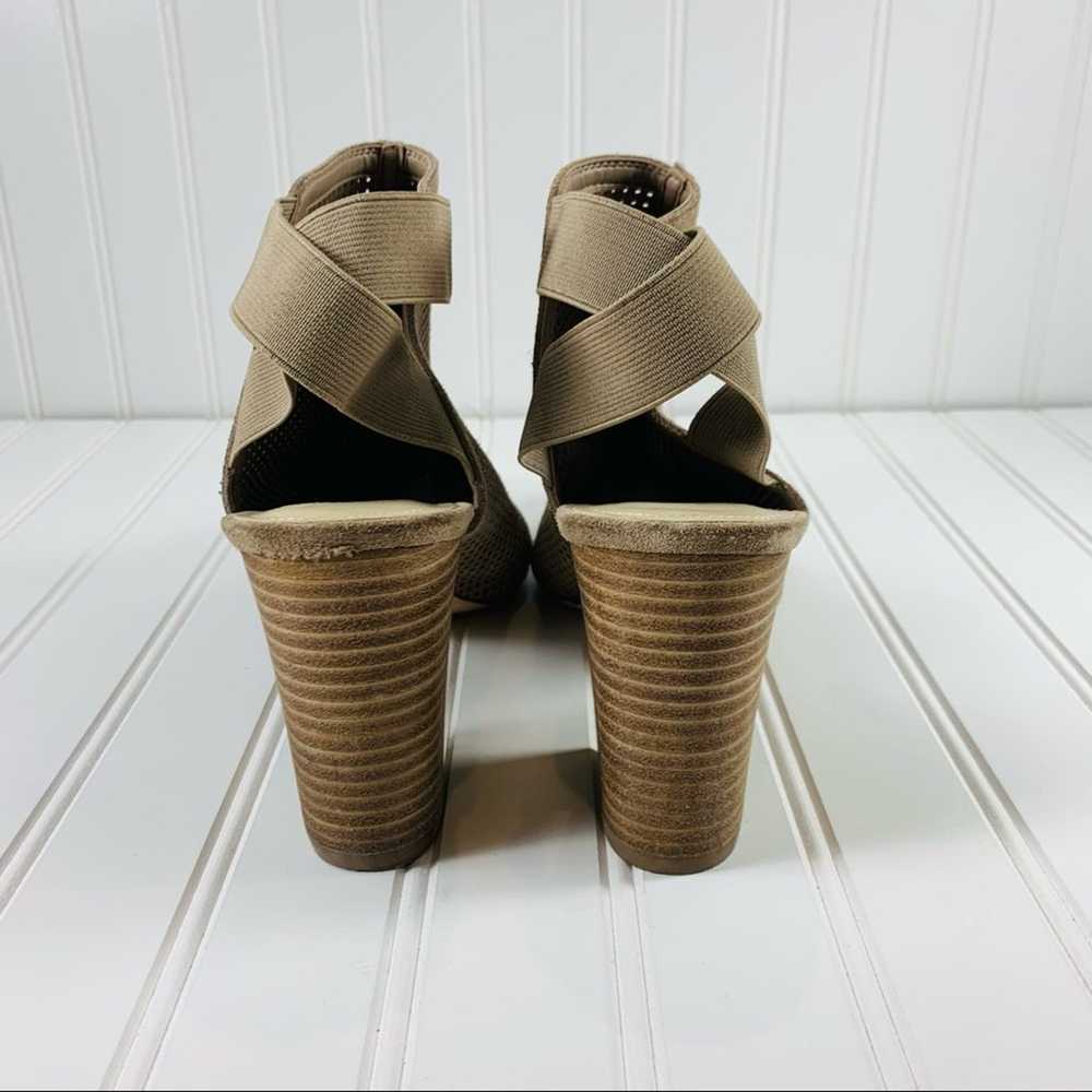 Marc Fisher Tan Suede Perforated Open Bootie Sz 11 - image 3